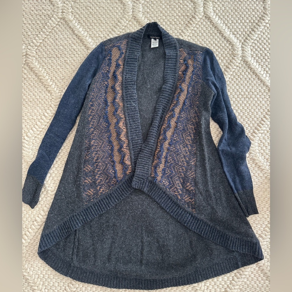 Nanette Lepore Gray and Blue Cardigan